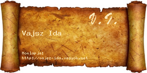 Vajsz Ida névjegykártya